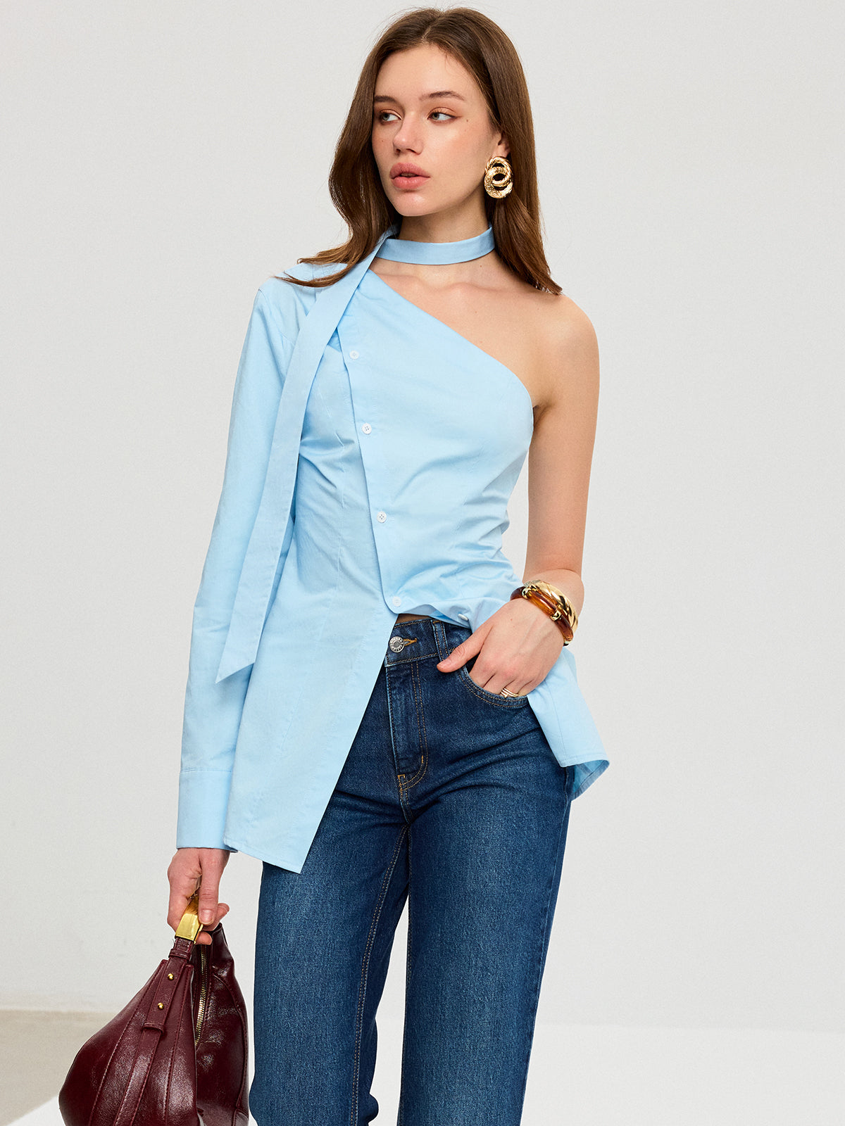 Asymmetric One-Shoulder Shirt