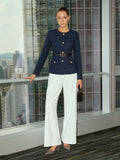 Tweed-Jacke mit Metallknöpfen und Gürtel