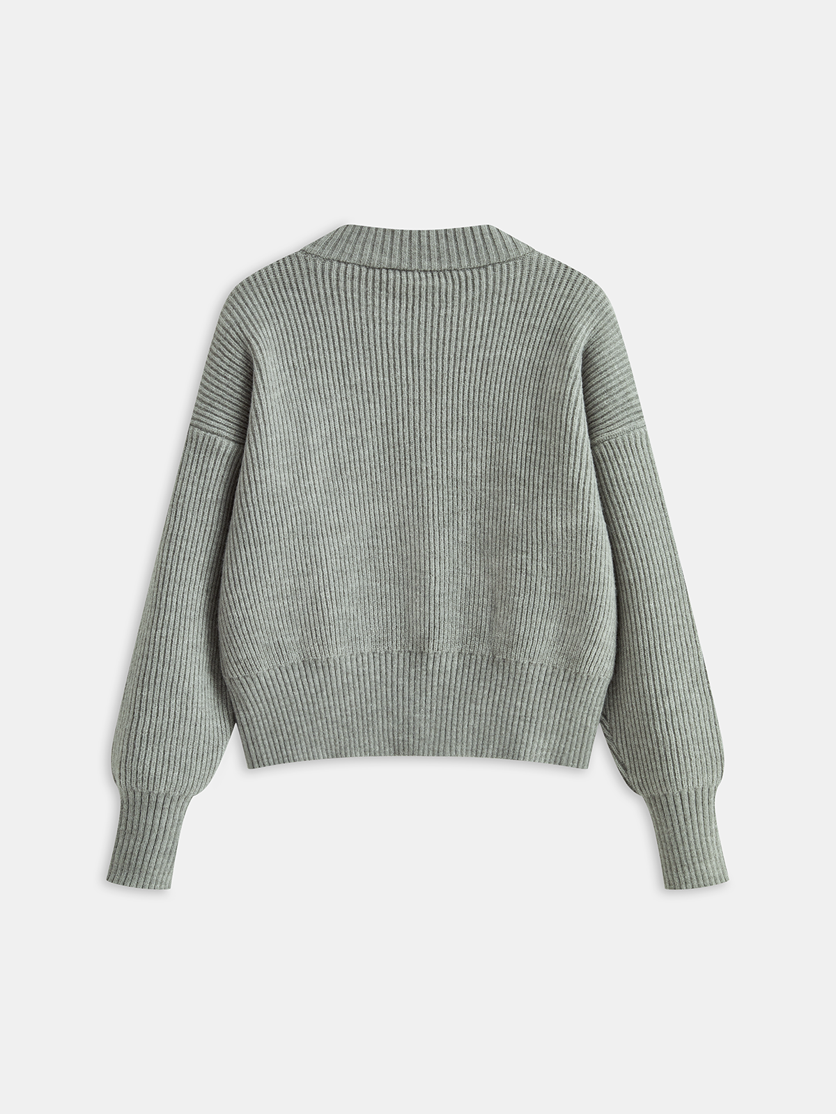 Crew Neck Zip-Up Knit Outerwear