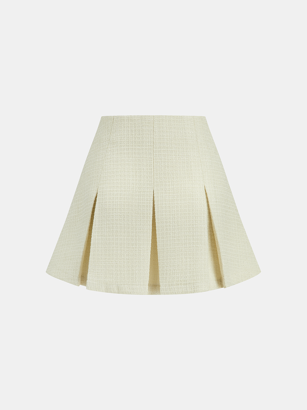 Mini-jupe plissée en tweed