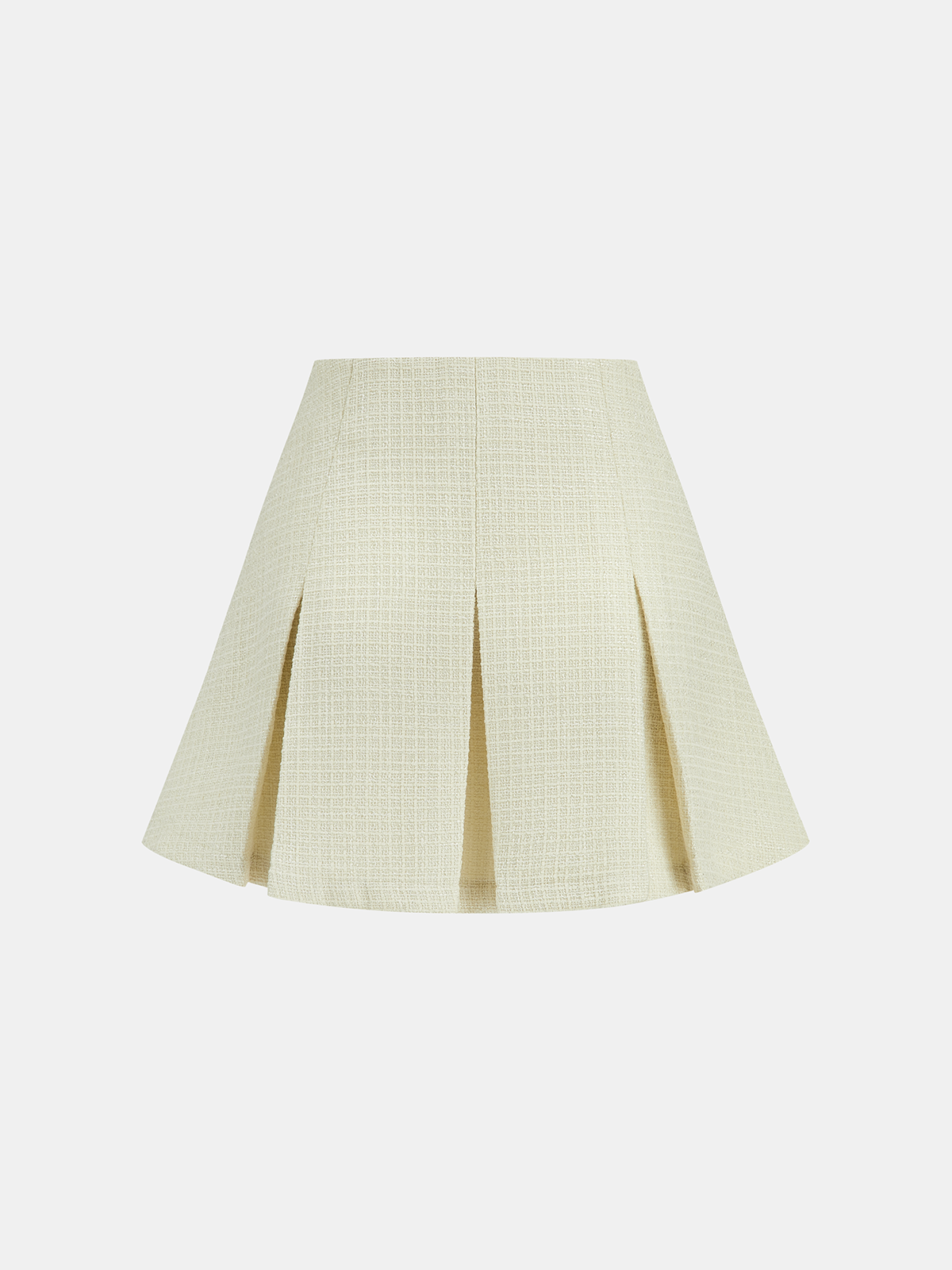 Mini-jupe plissée en tweed