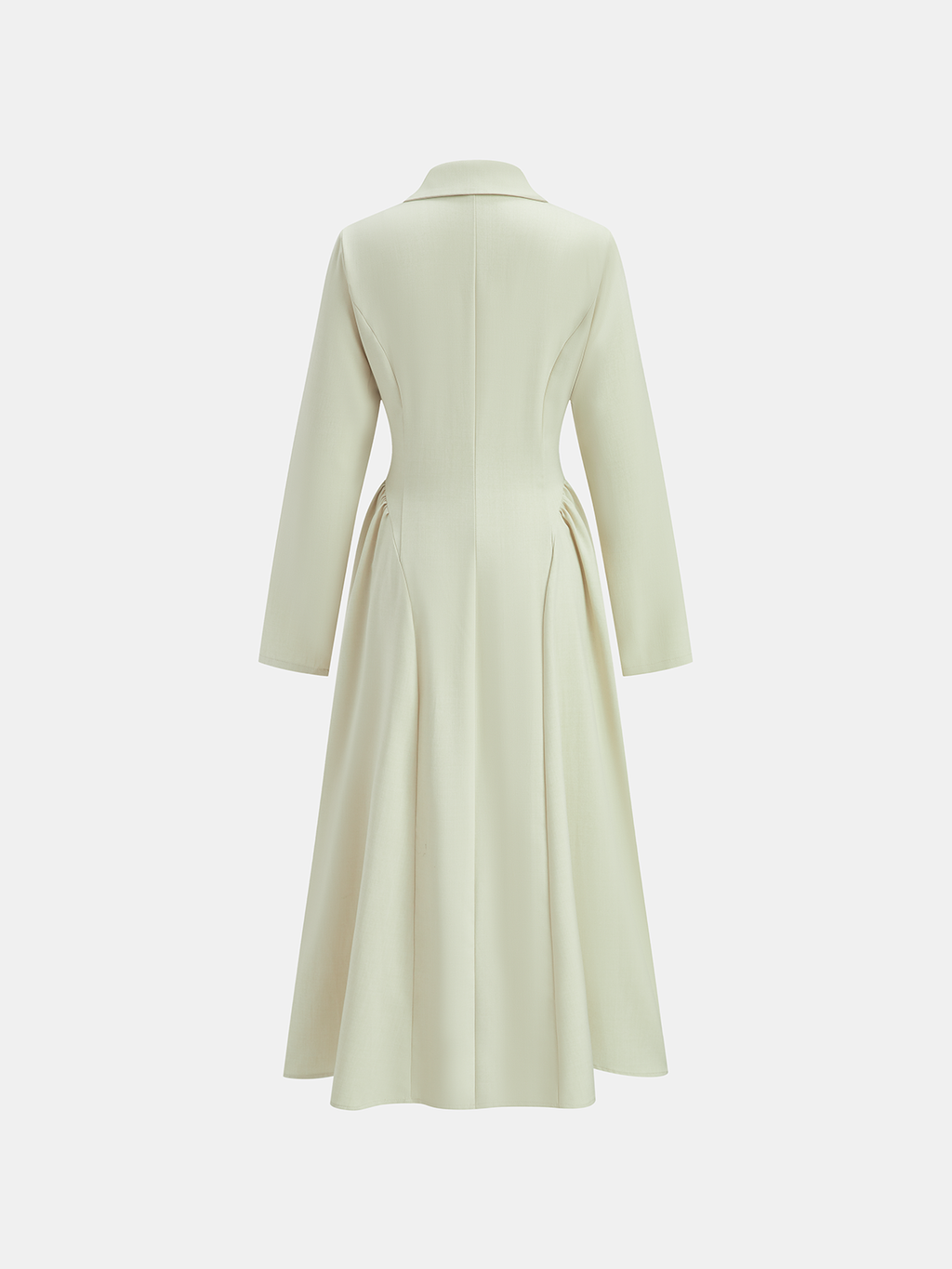 Robe longue boutonnée à col tailleur
