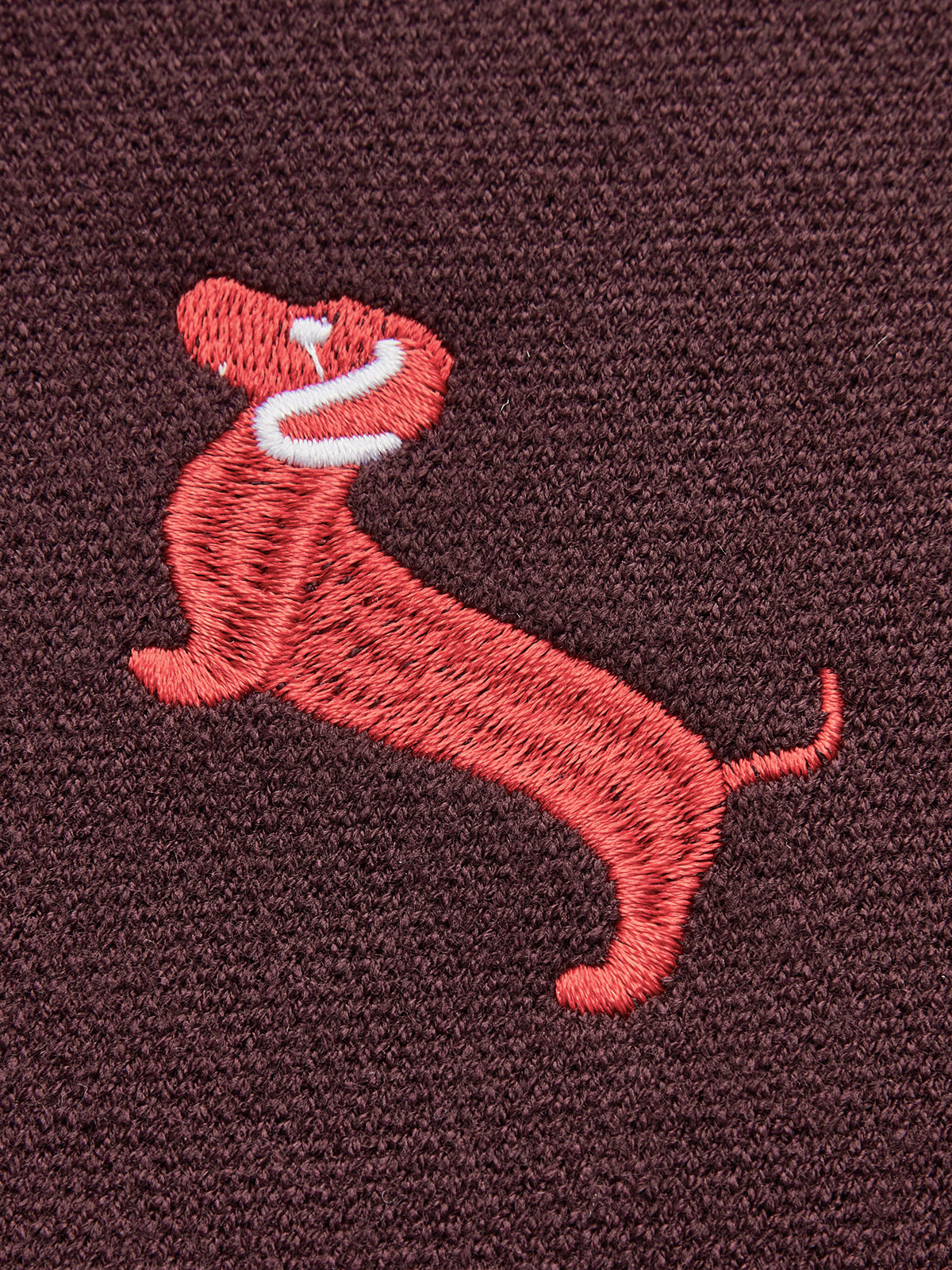 Dog Embroidered V-Neck Cardigan