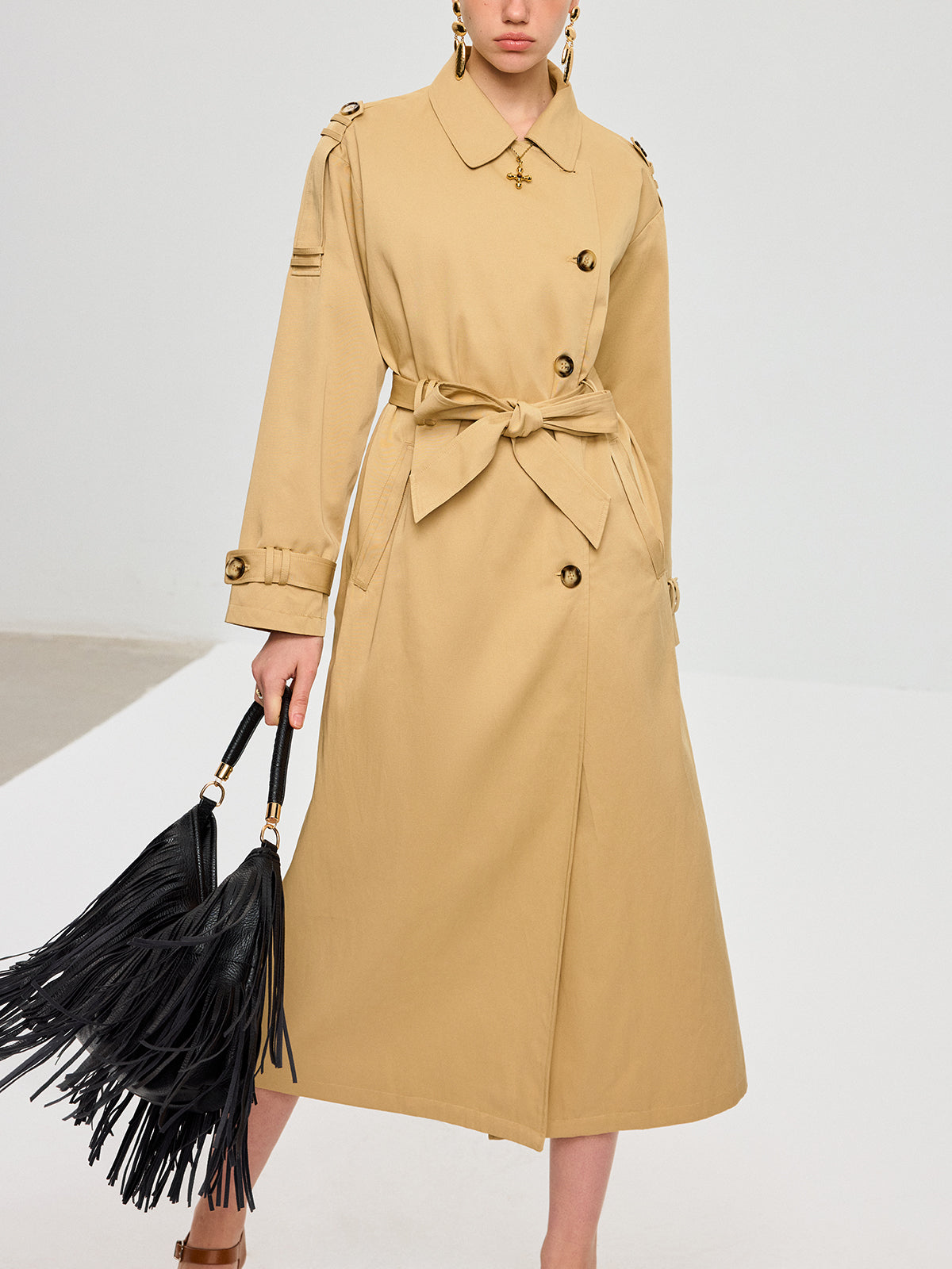 Convertible Cape Design Trench Coat