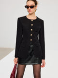 Blazer mit geschlitztem Saum und Metallknöpfen