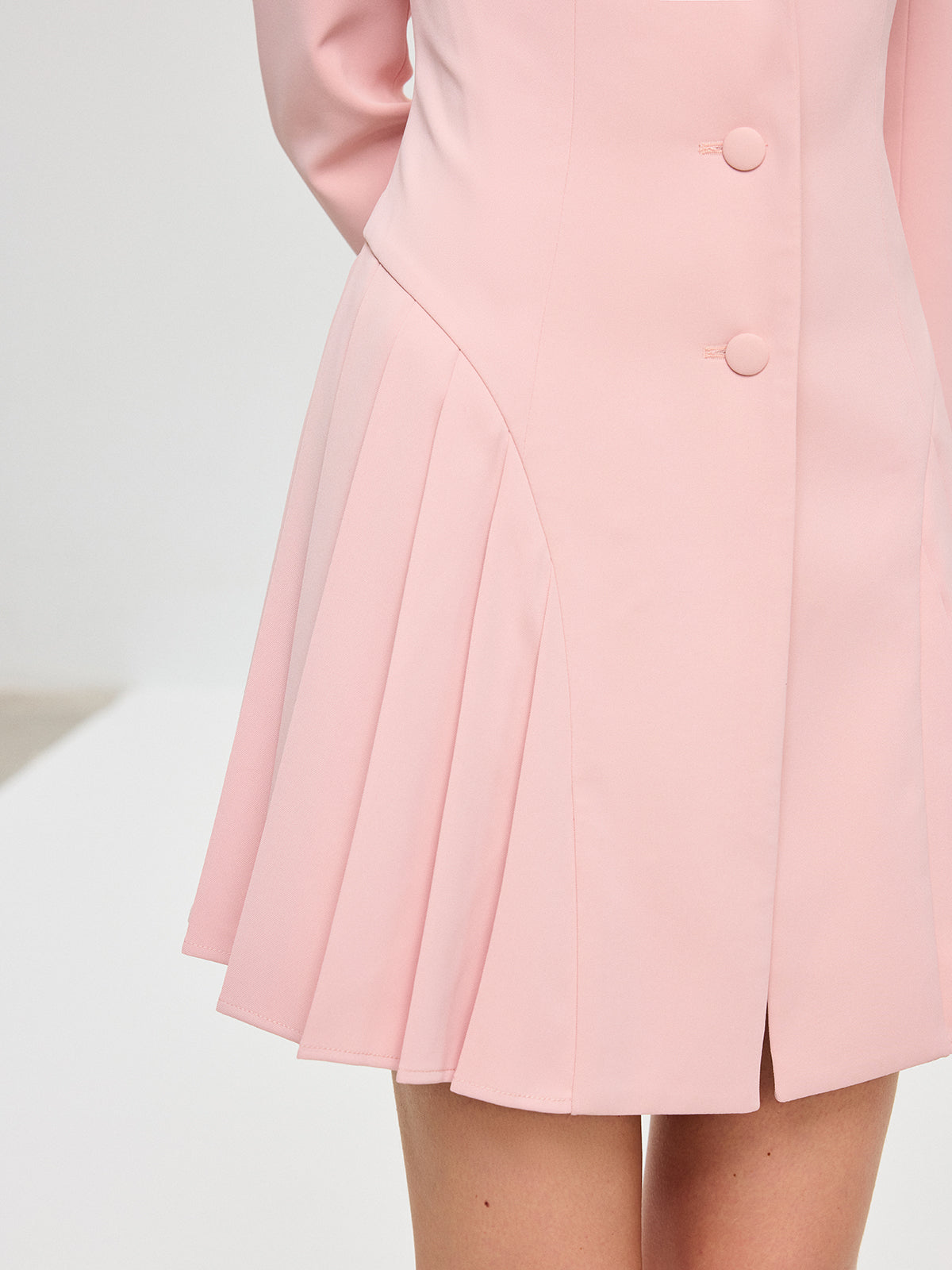 Pleated Fitted Blazer Dress