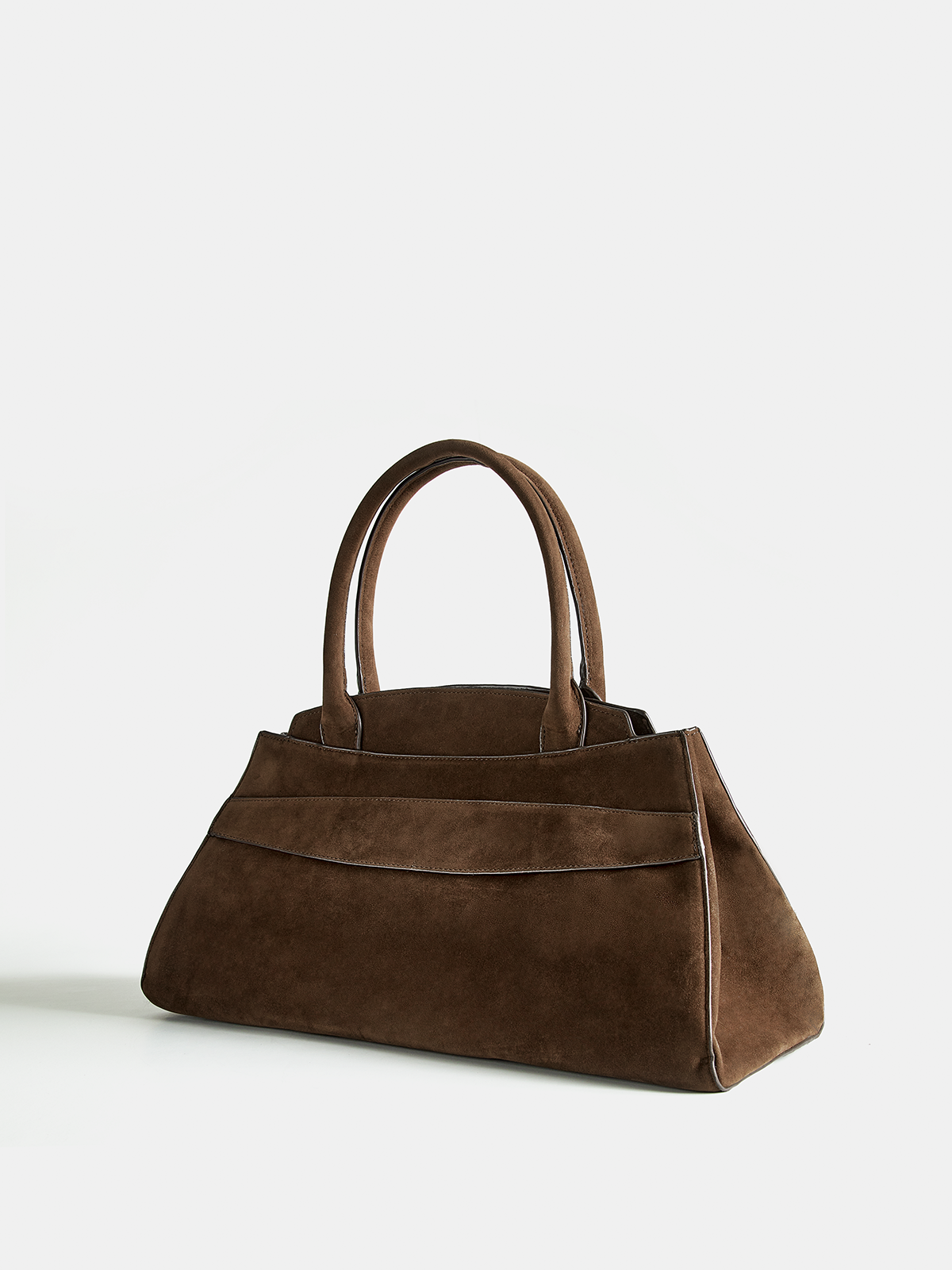 Suede Top-Handle Tote Bag