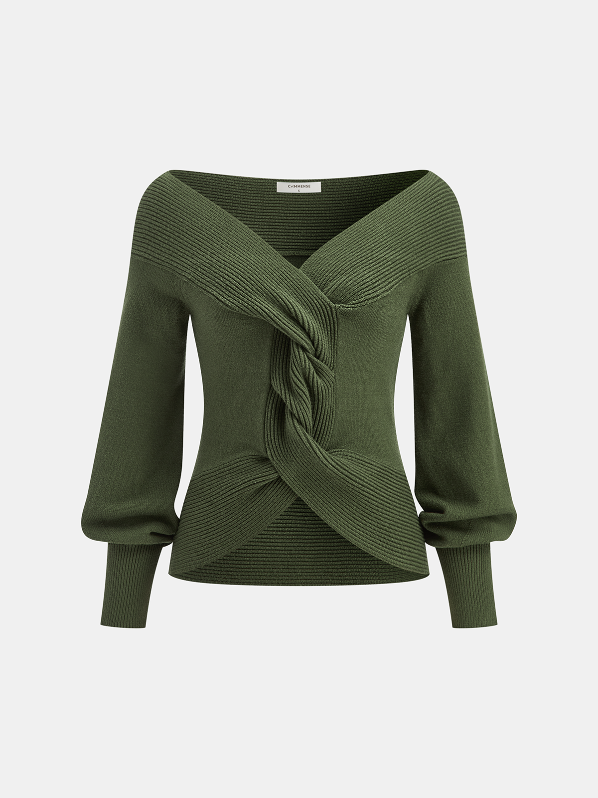 Schulterfreies Twist-Strickoberteil