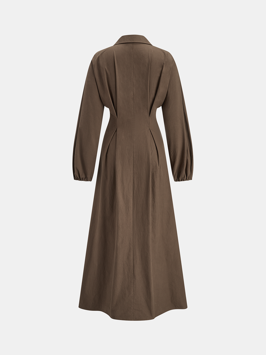 Langärmeliges Baumwoll-Hemdblusenkleid mit Knopfleiste