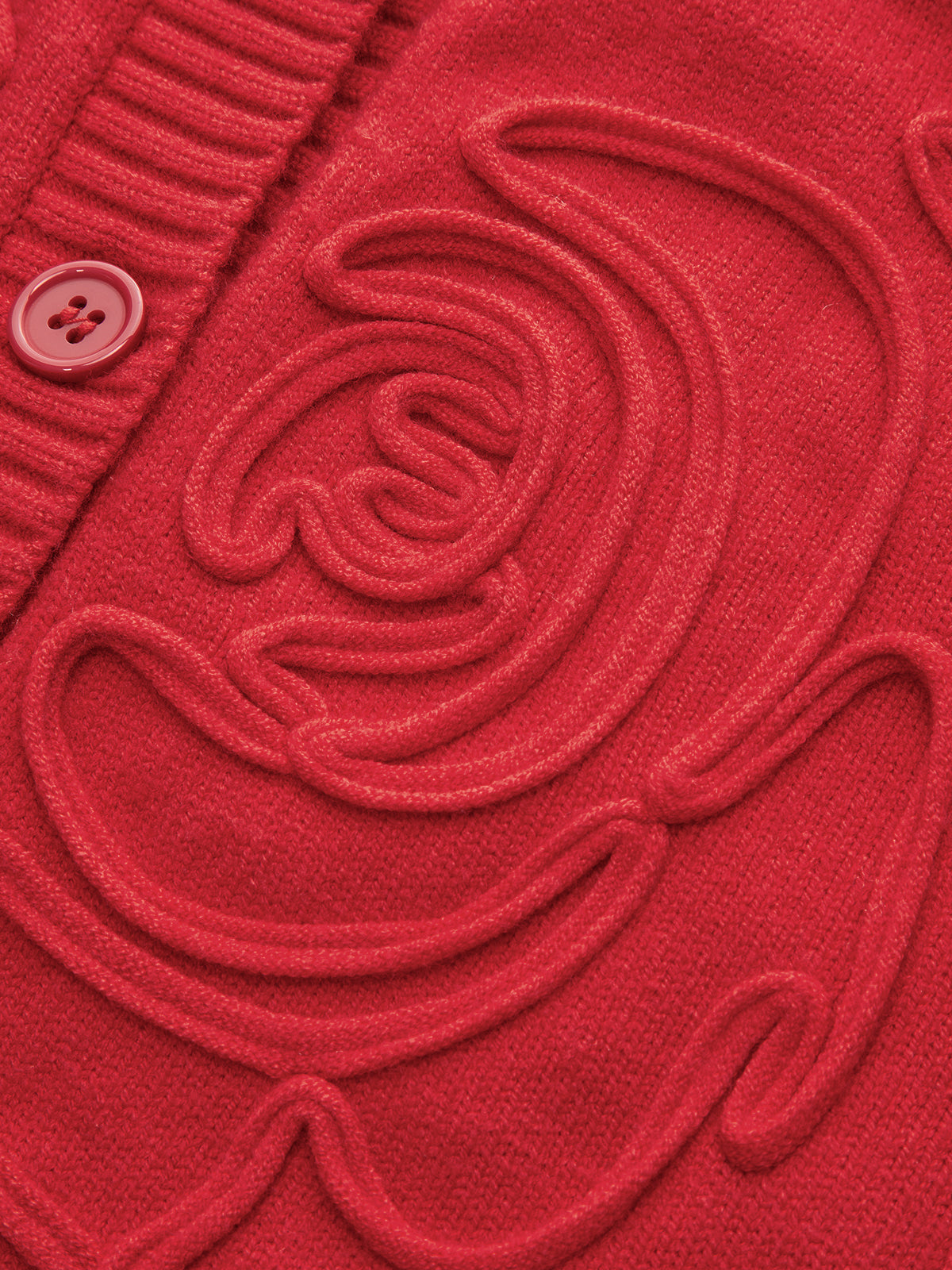 Embroidered Crew Neck Knit Top