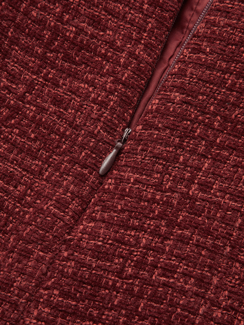 Metal Detail Tweed Slit Mini Skirt