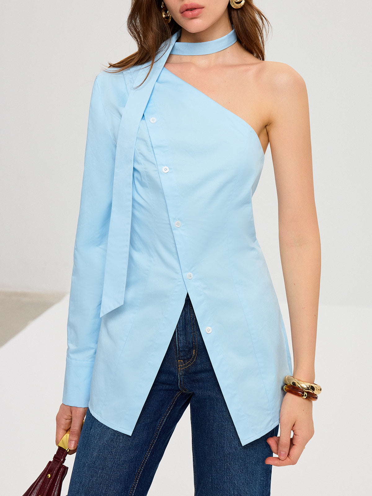 Asymmetric One-Shoulder Shirt