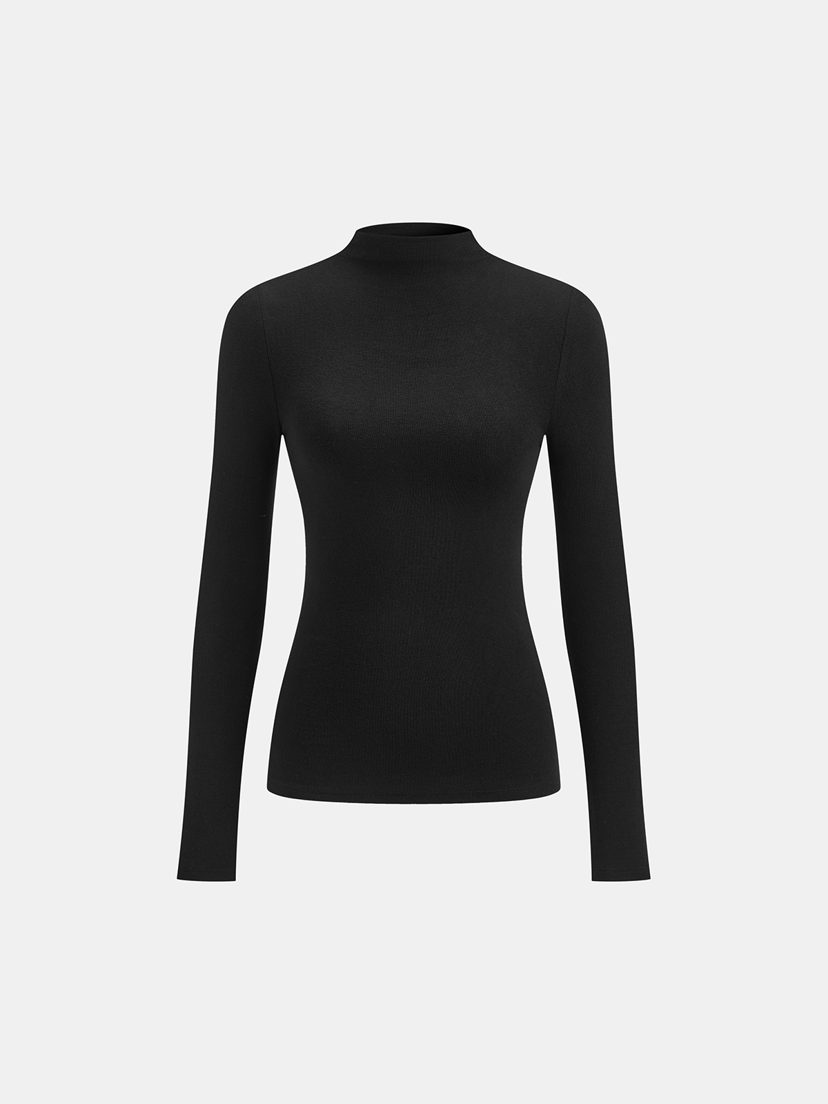 Schmal geschnittenes Langarm-T-Shirt mit Stehkragen