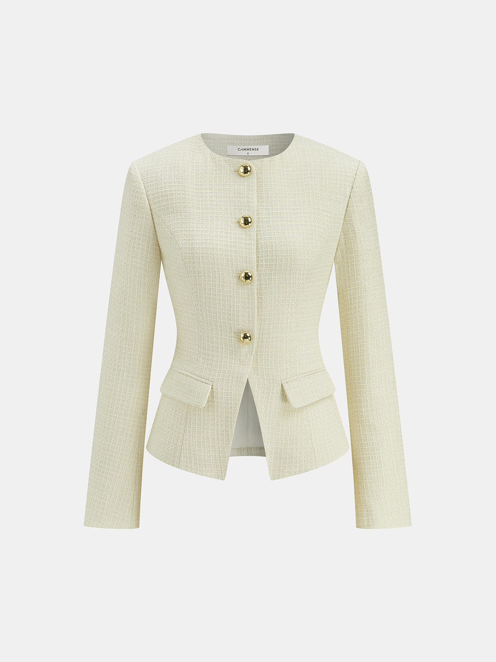 Blazer en tweed à boutons métalliques
