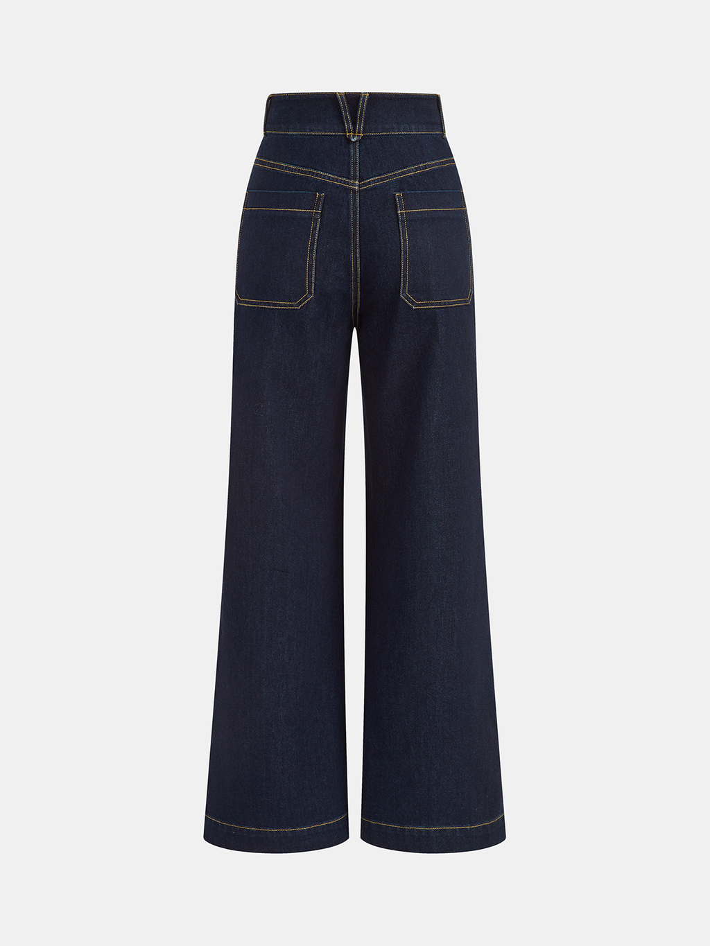 High-Waist-Jeans mit zwei Knöpfen und geradem Bein