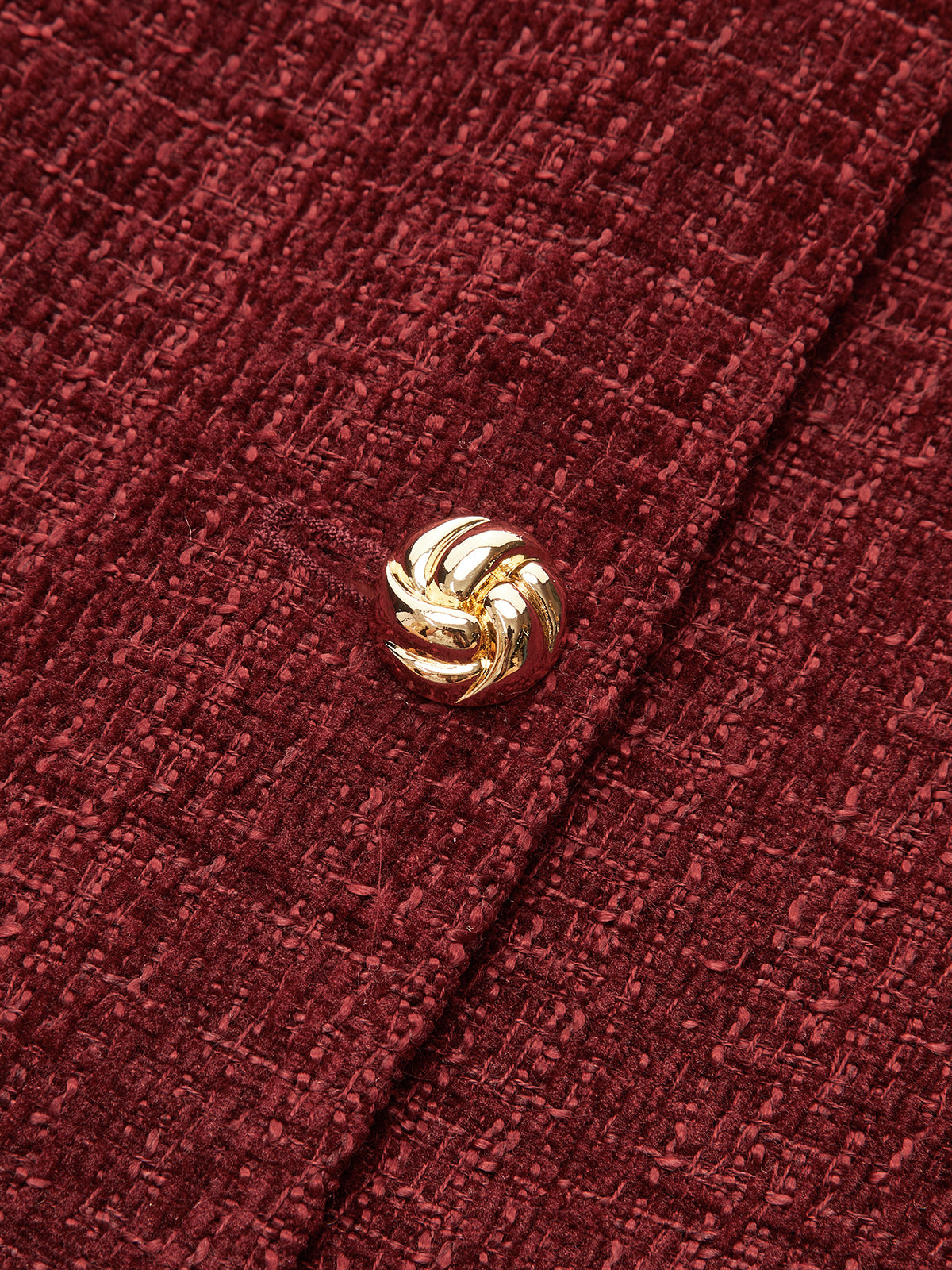 Metal Button Tweed Cropped Blazer