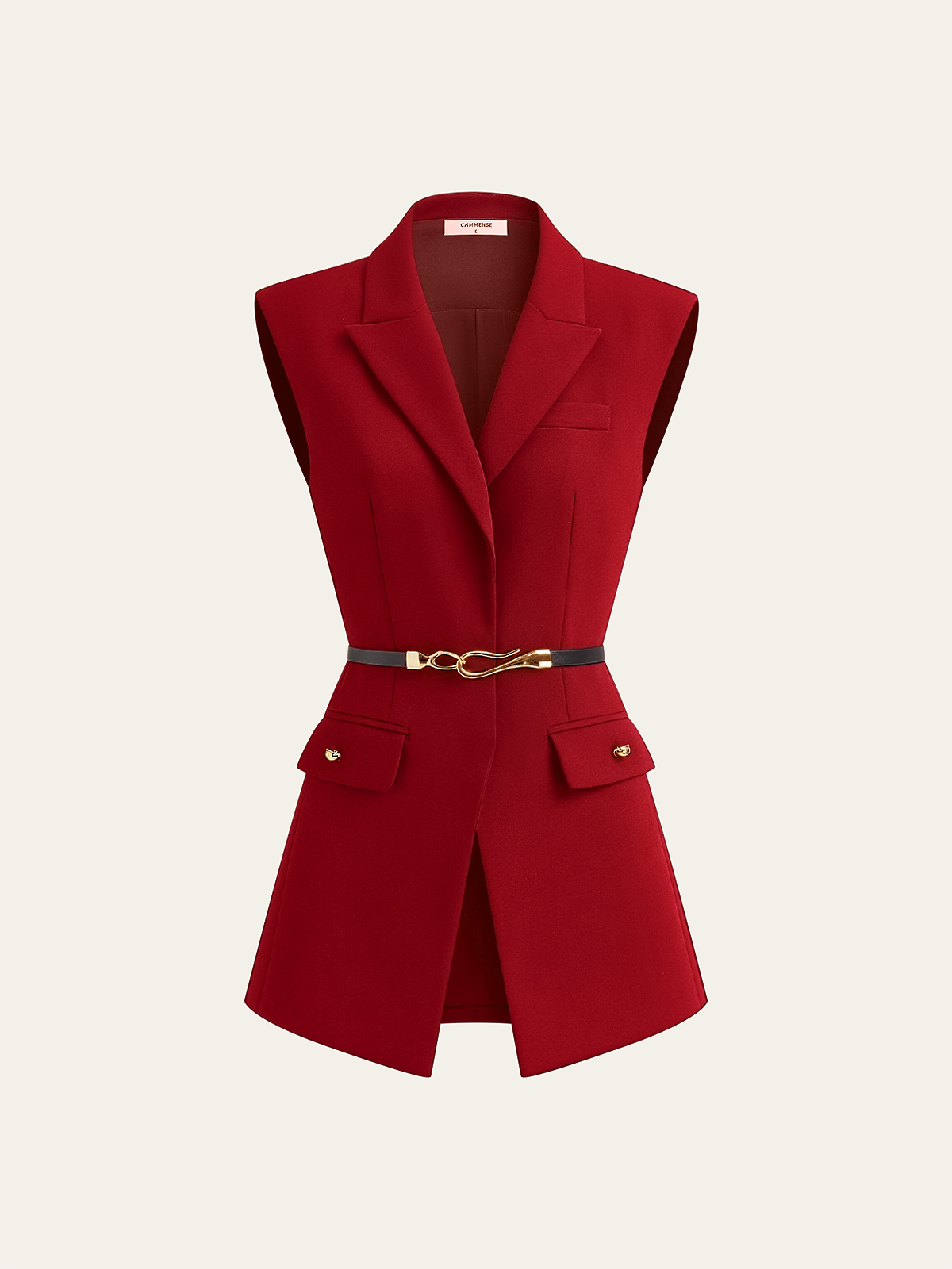 Weste mit Gürtel und kurzen Ärmeln 