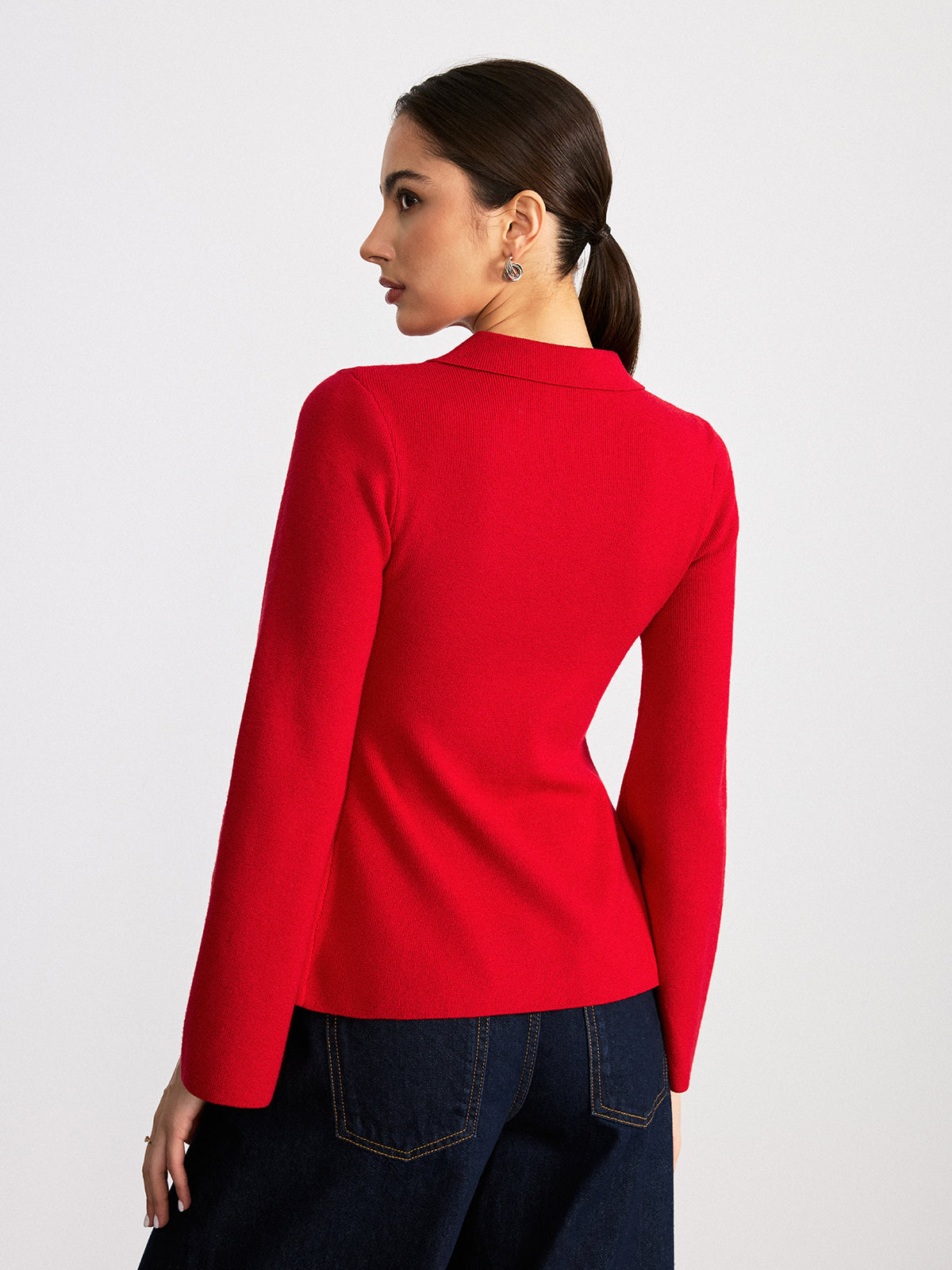 Haut en maille à col ajustable avec lien réglable