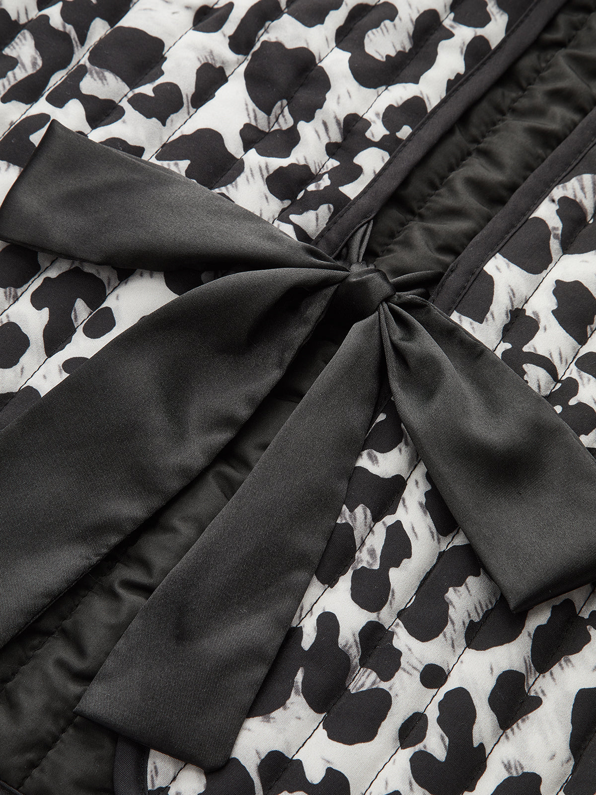 Bow Tie Leopard Print Quilted Vest