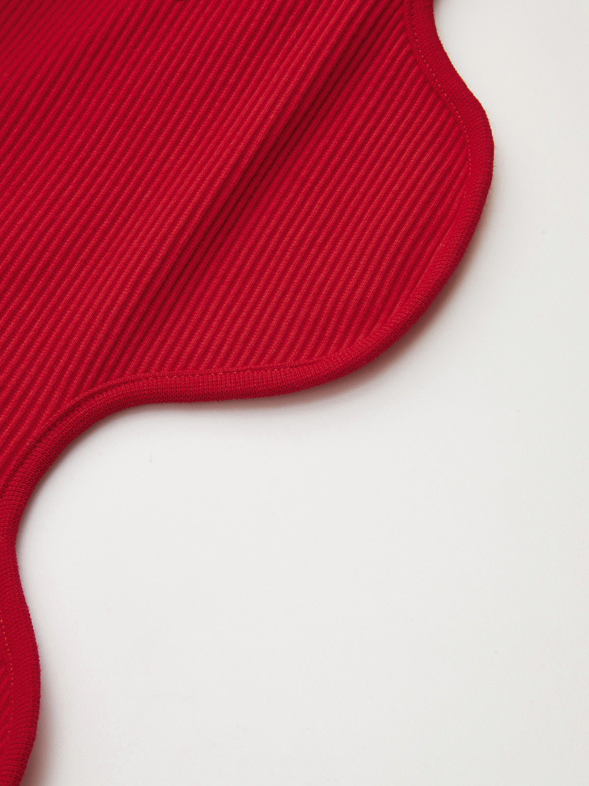 Scalloped Sleeve Button Ribbed Knit Mini Dress