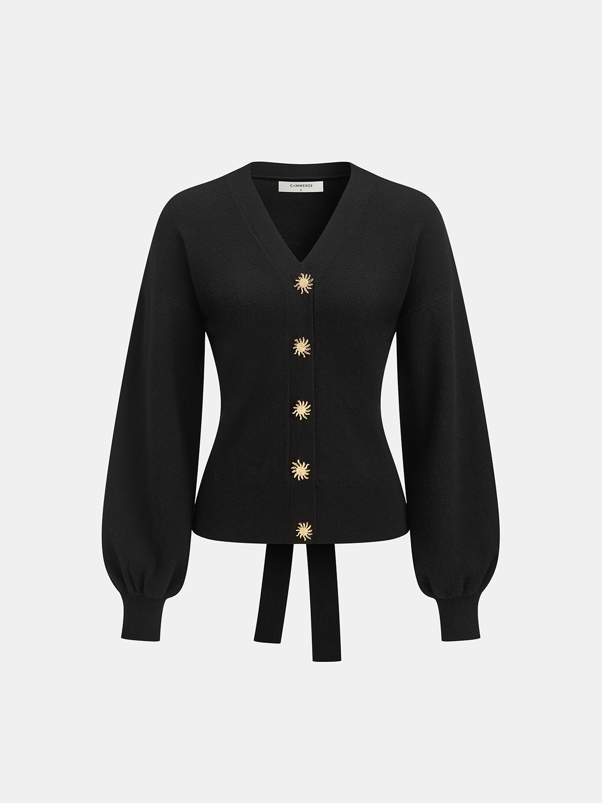 Cardigan mit Knopfverschluss und Bindebändern im Rücken