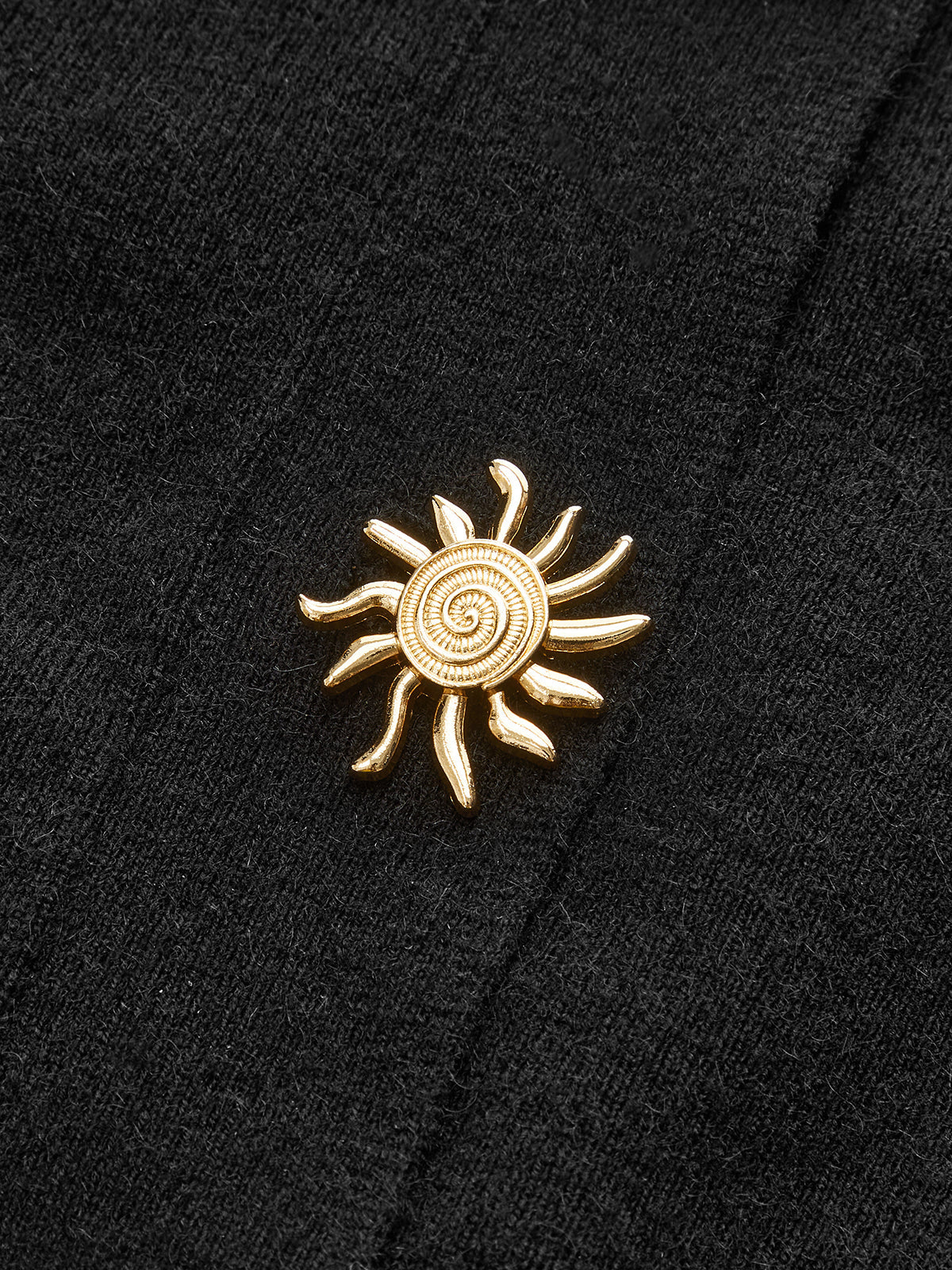 Metal Sun Button Tie-Back Cardigan