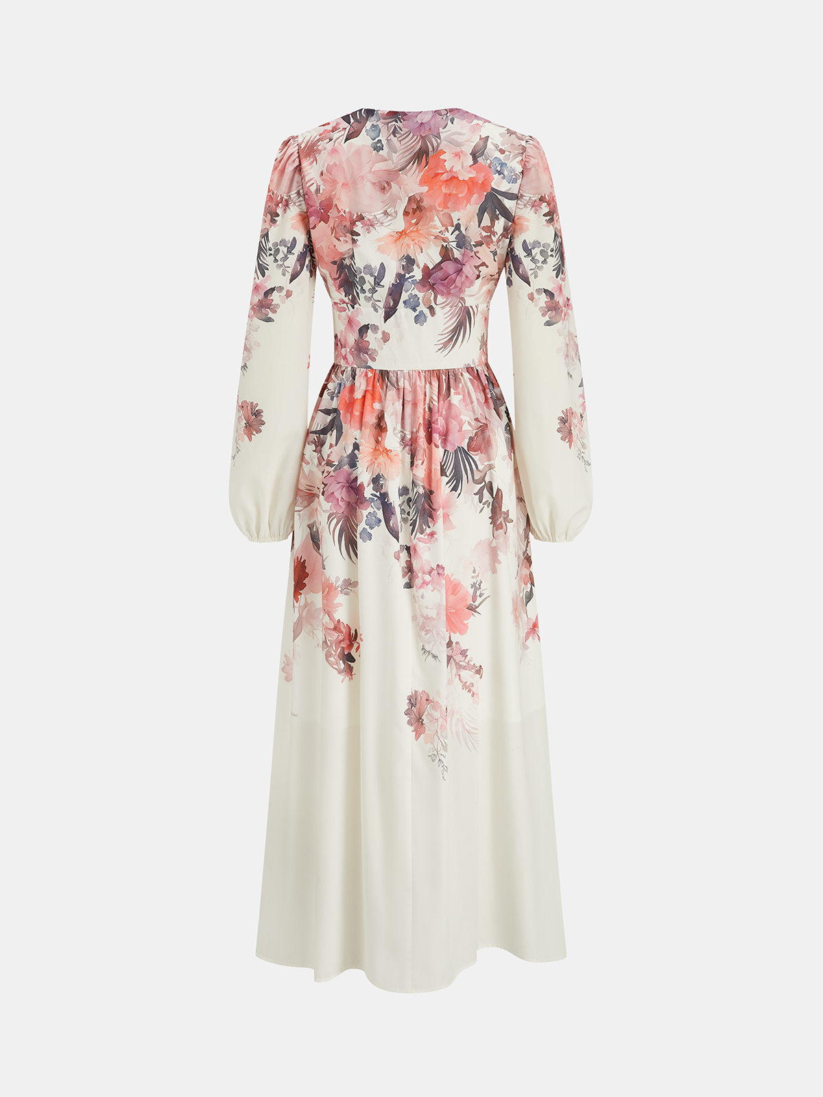 Robe maxi à manches longues imprimée florale 