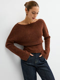 Wool Blend Off-Shoulder Sweater
