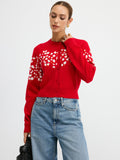 Cardigan aus Wollmischung mit Blumenmuster