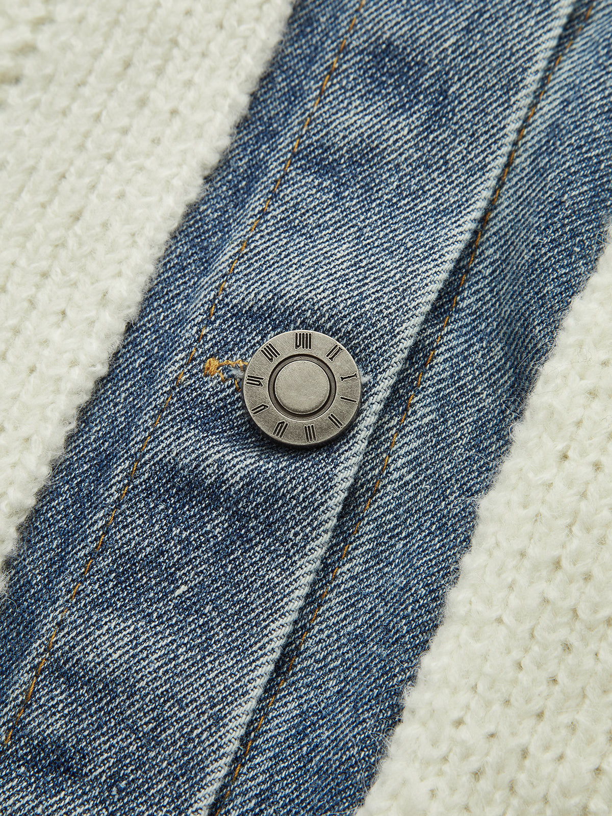 2 in 1 Denim Paneled Cardigan