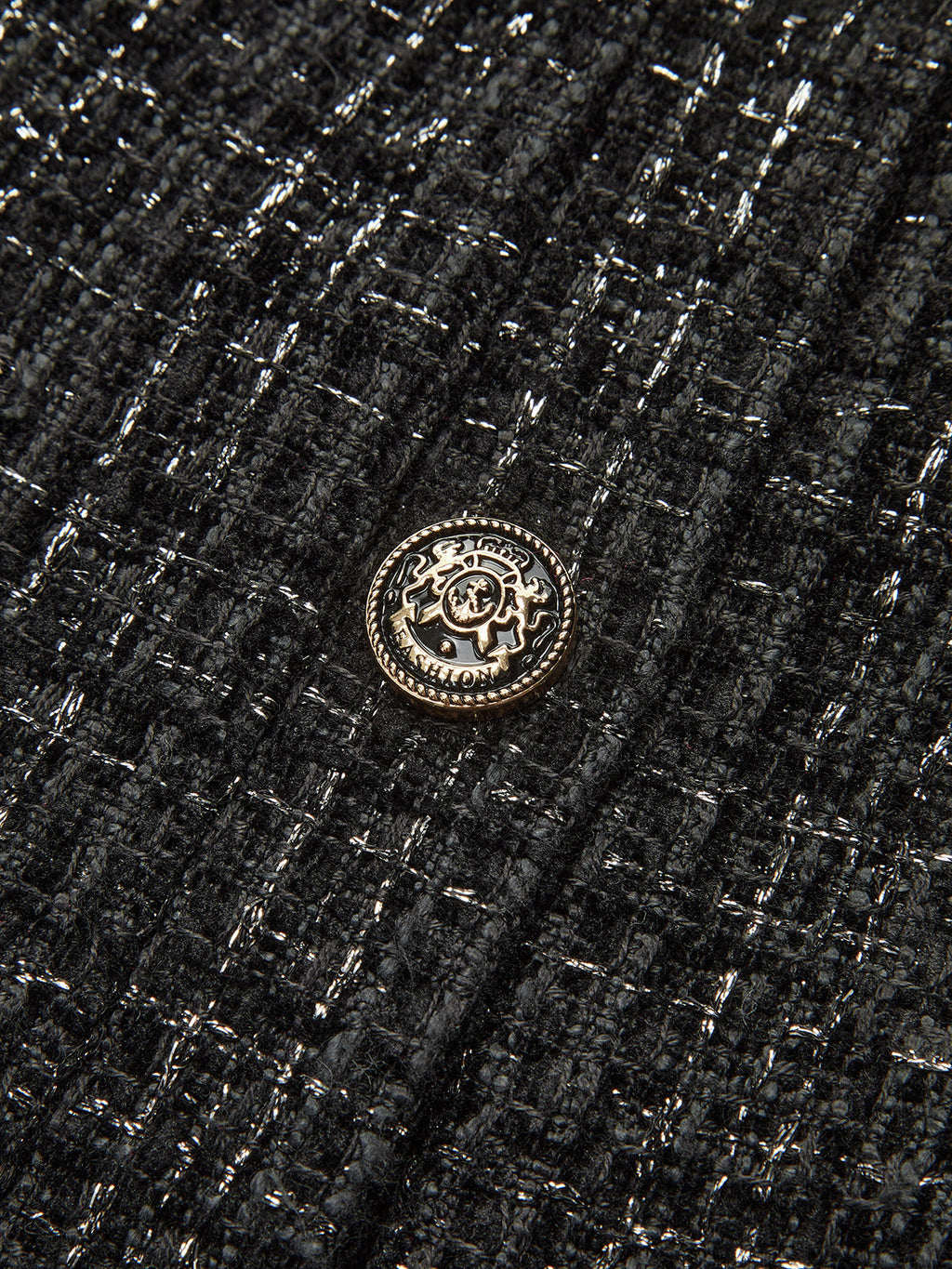 Mini-robe ceinturée en tweed à col en fausse fourrure