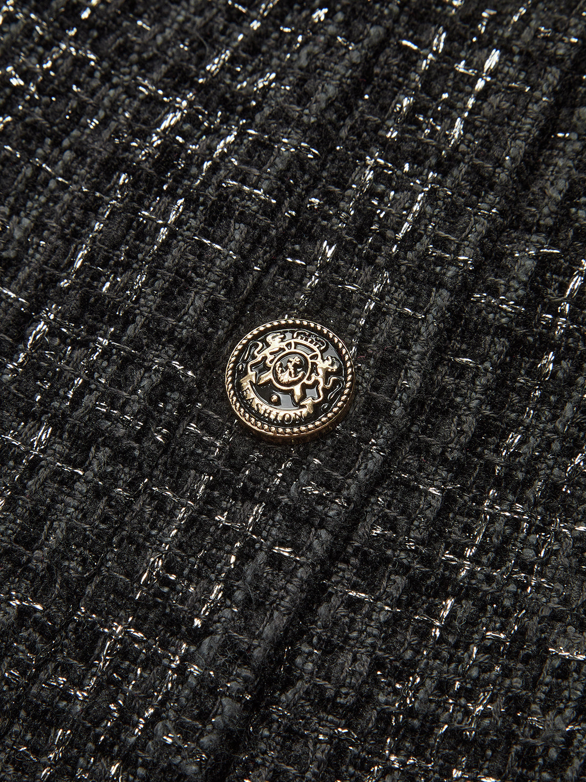 Mini-robe ceinturée en tweed à col en fausse fourrure