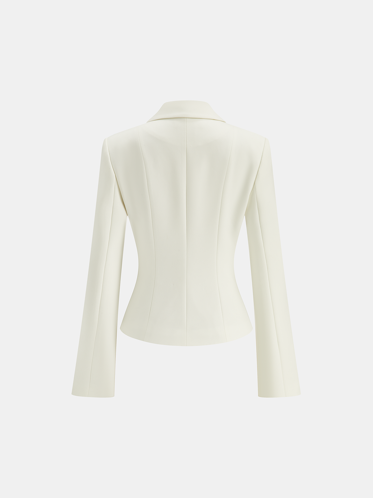 Scalloped Collar Metal Button Blazer