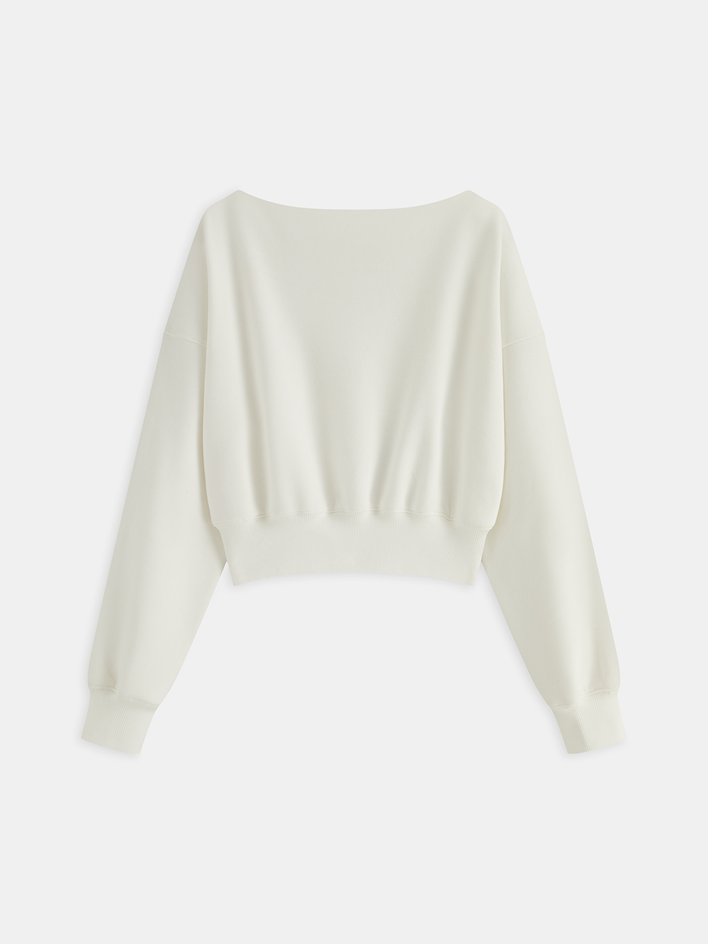 Schulterfreies, bauchfreies Sweatshirt mit Fleecefutter