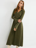 Robe longue asymétrique en maille torsadée