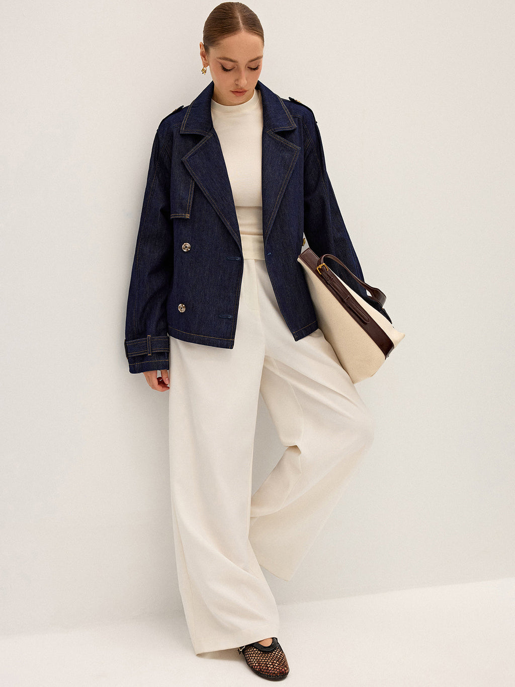 Denim Short Trench Coat
