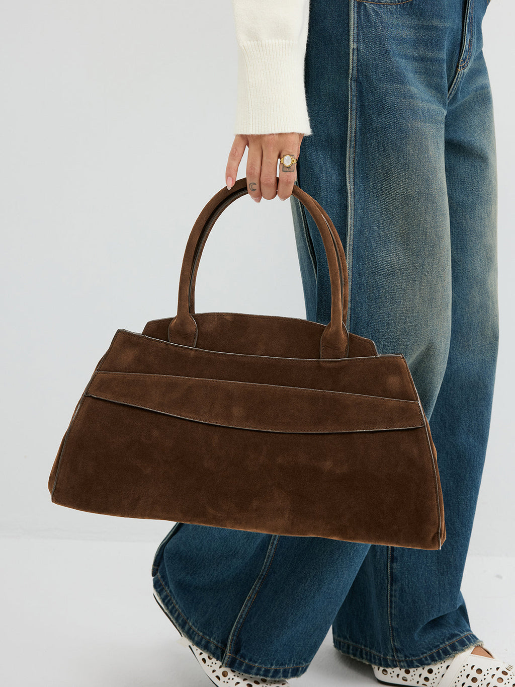 Wildleder Henkeltasche