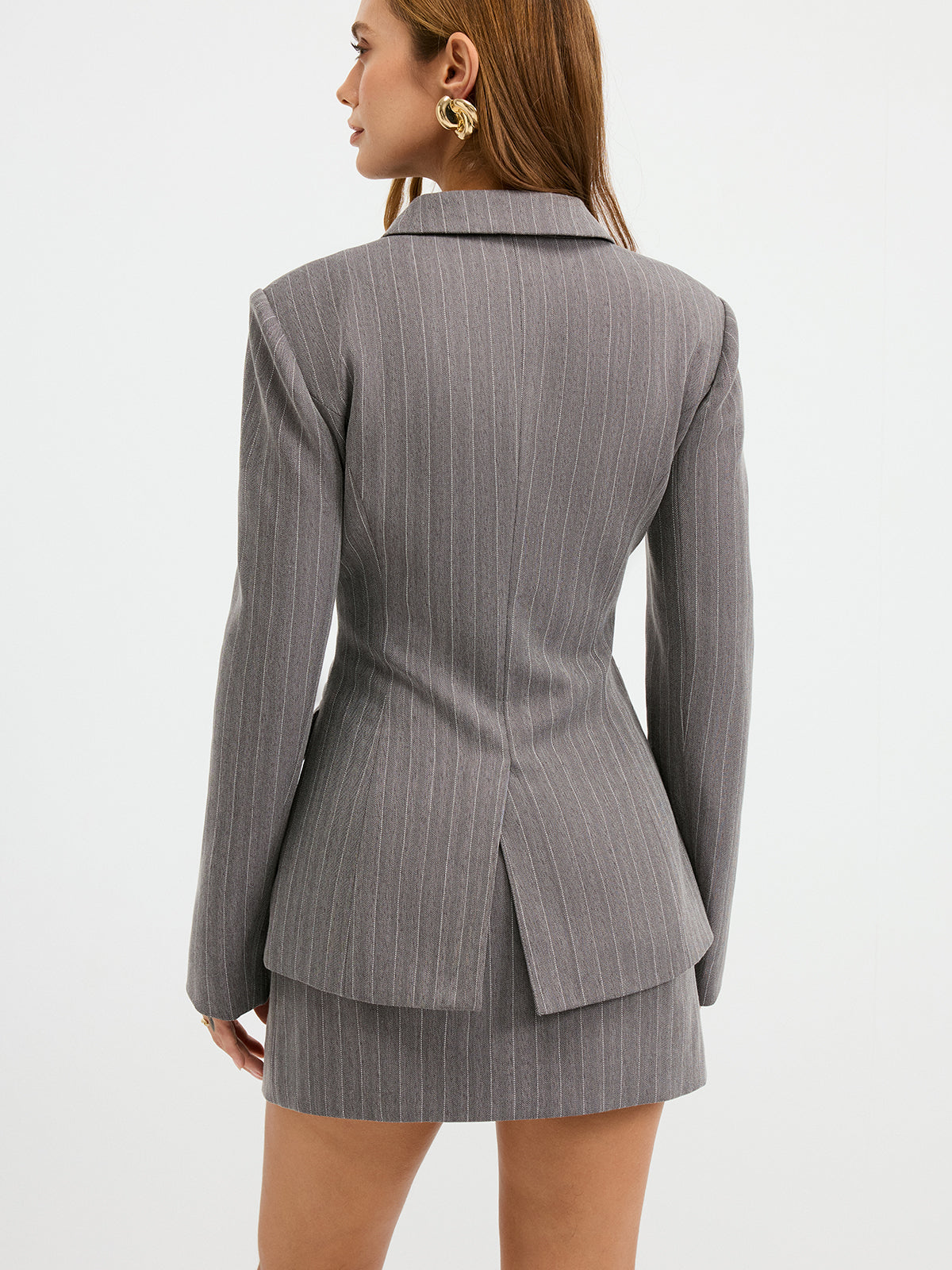 Blazer ajusté à fines rayures