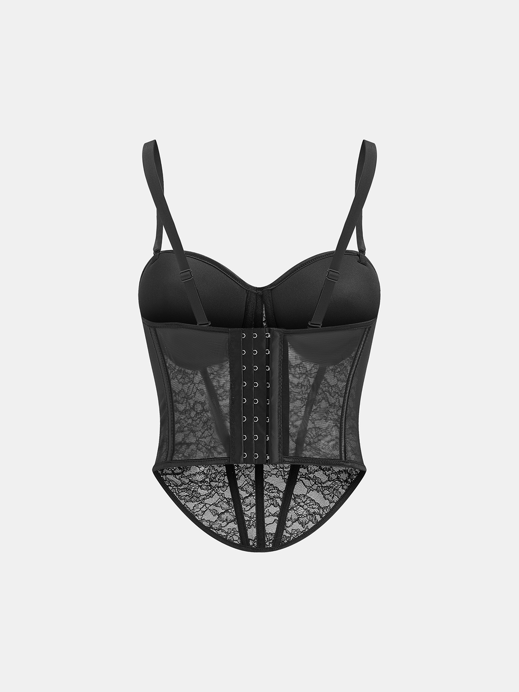 Haut corset transparent en dentelle