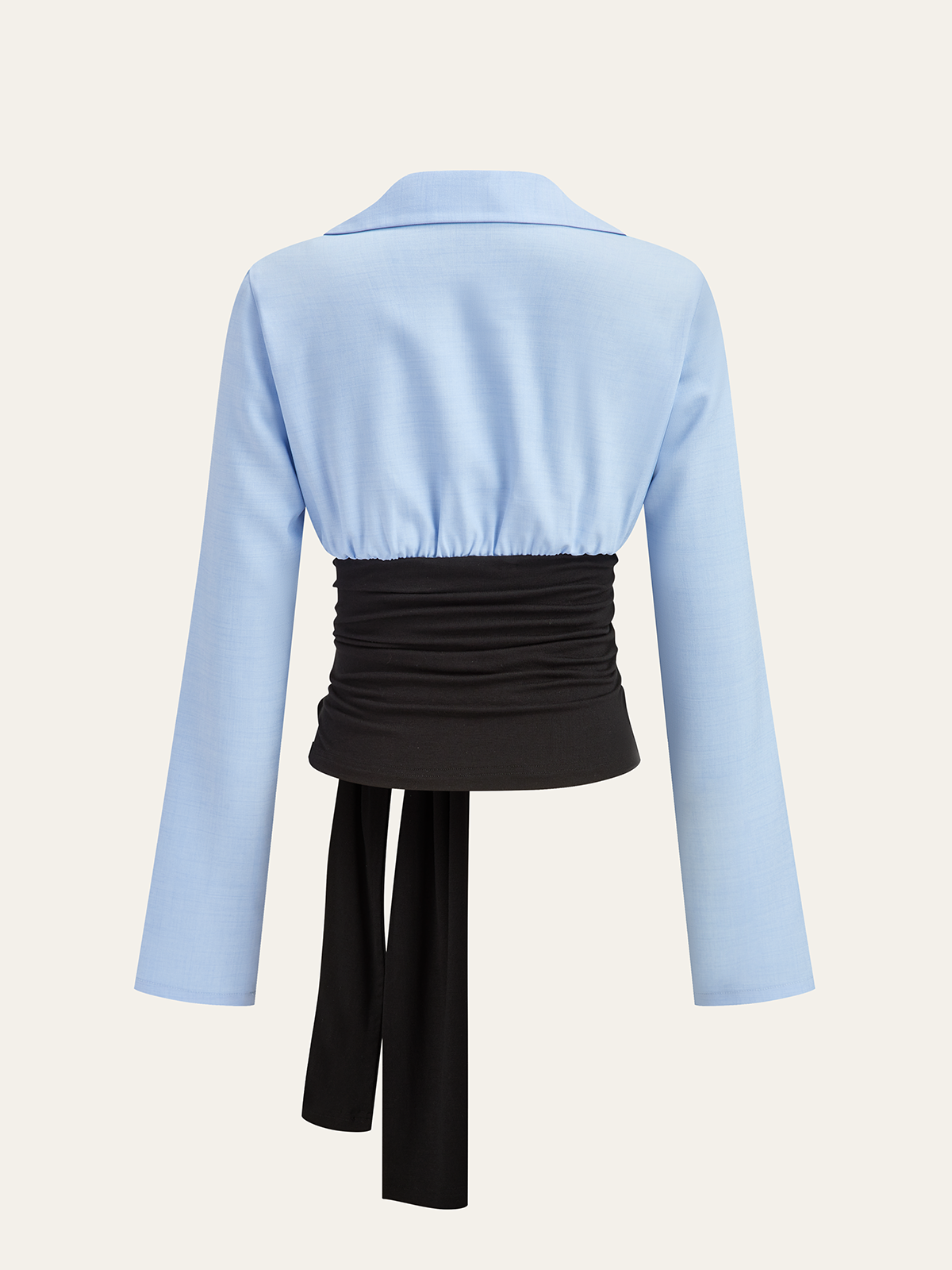 Color-Block Panel Tie-Waist Shirt