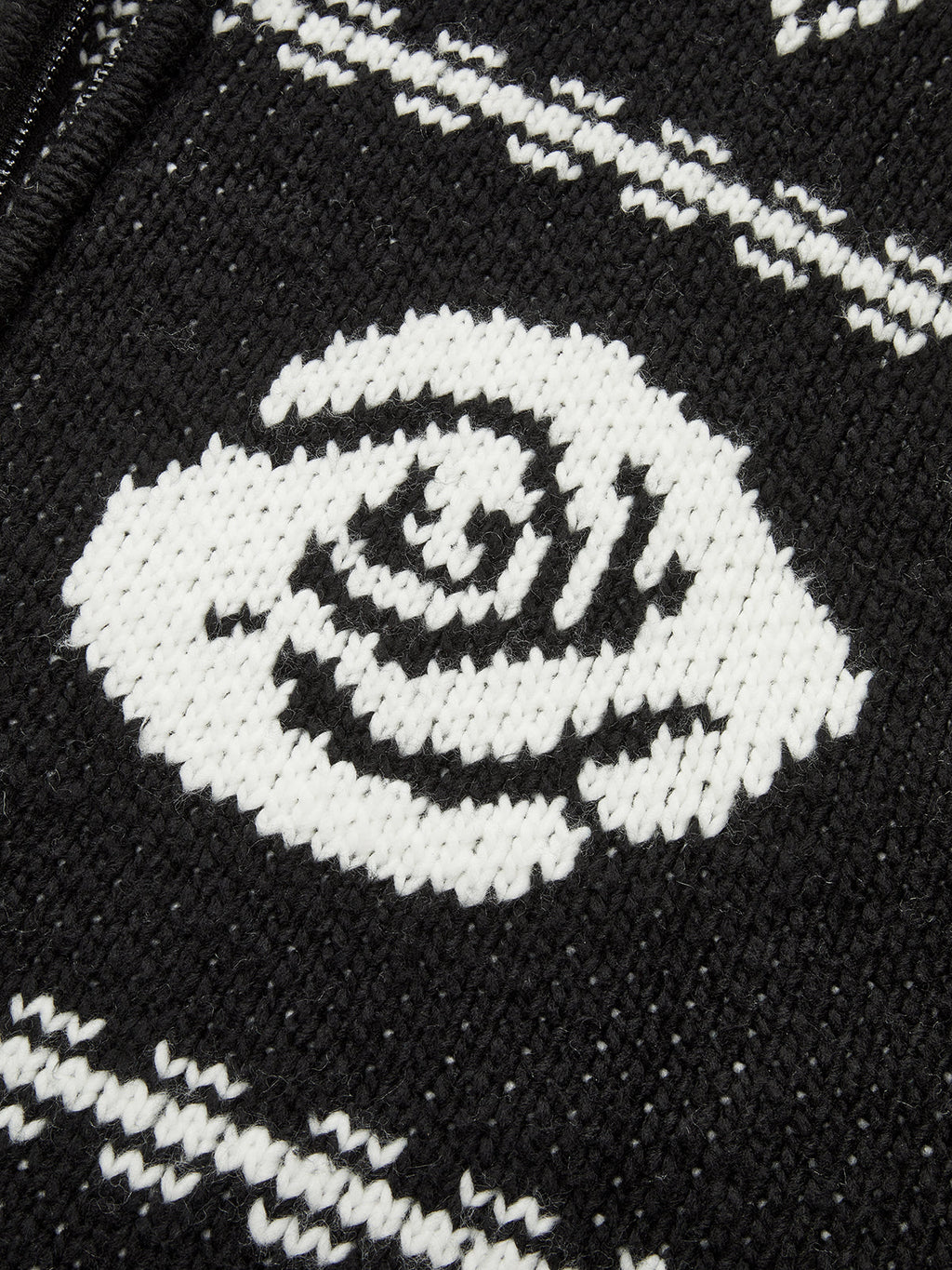 Fair Isle Zip-Up Knit Cardigan