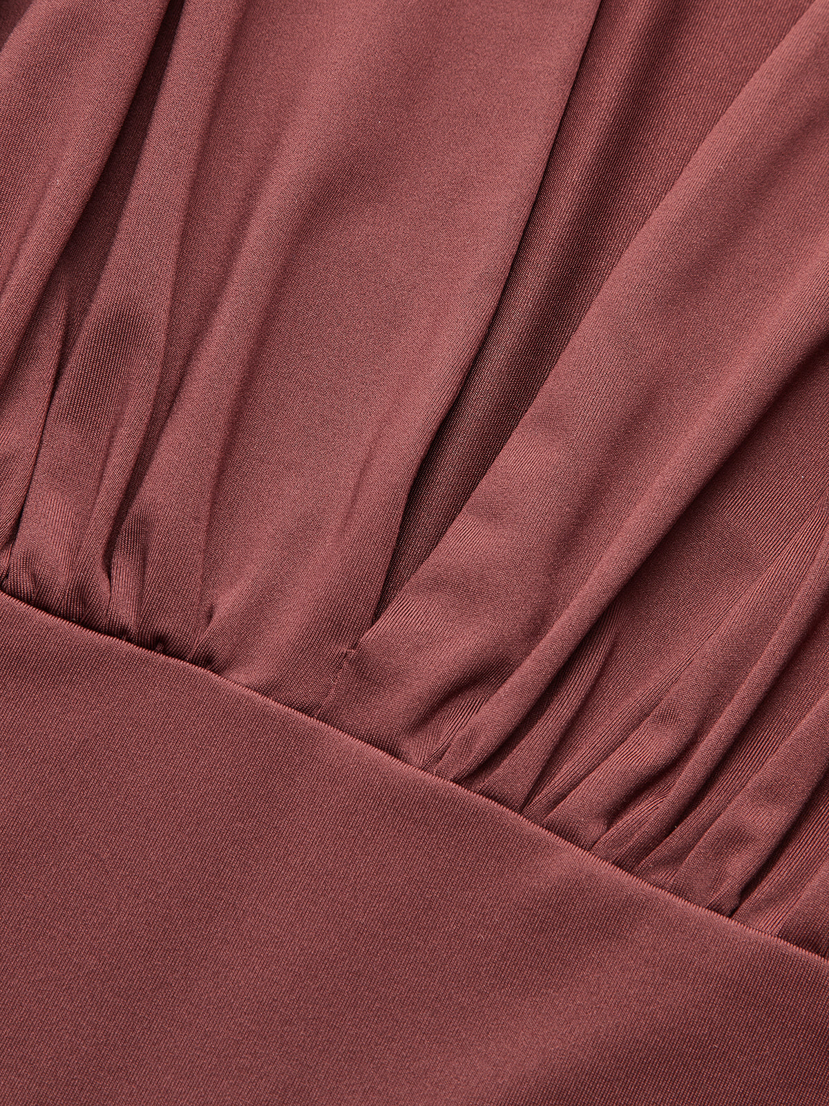 Boxy Shoulder Draped Plunging Neckline Bodysuit