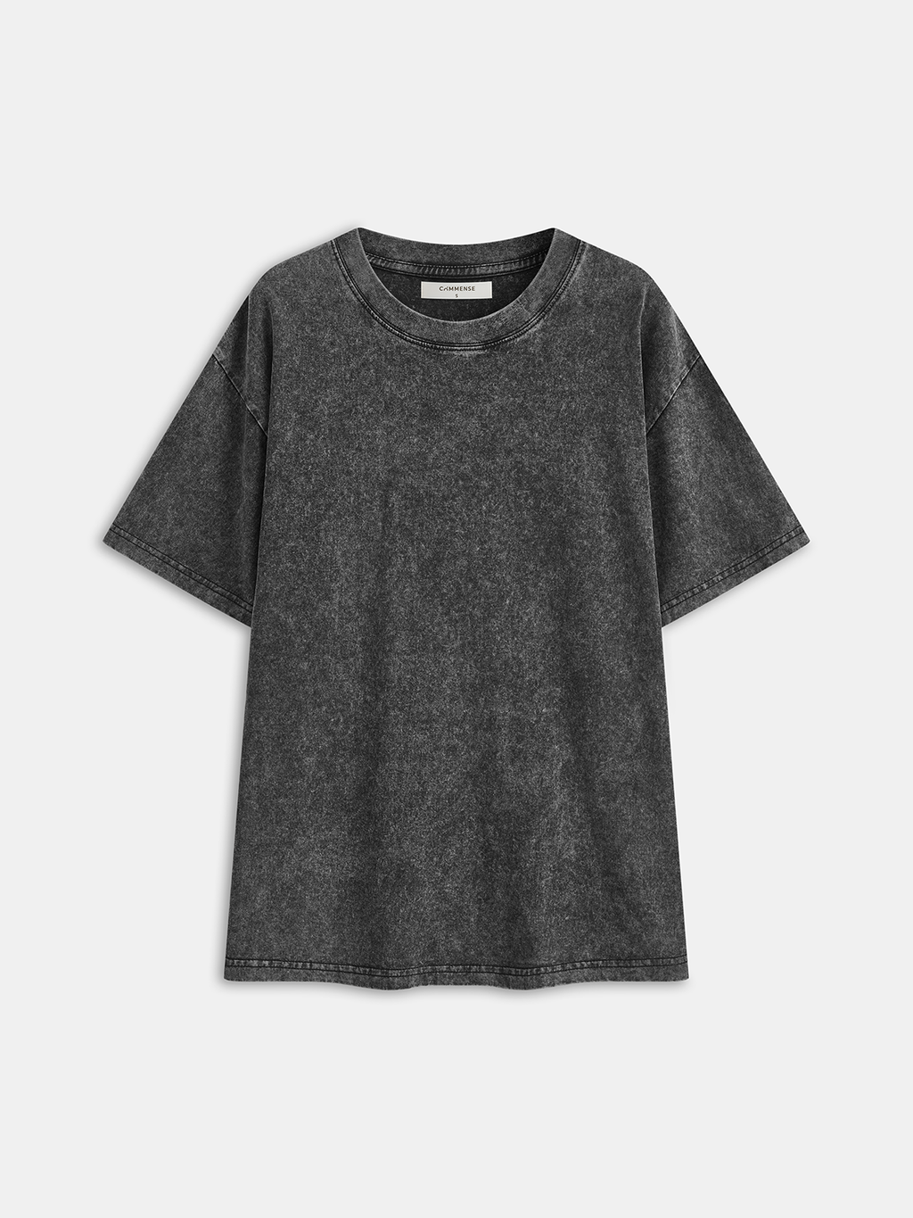 T-Shirt aus gewaschener Baumwolle mit kurzen Ärmeln