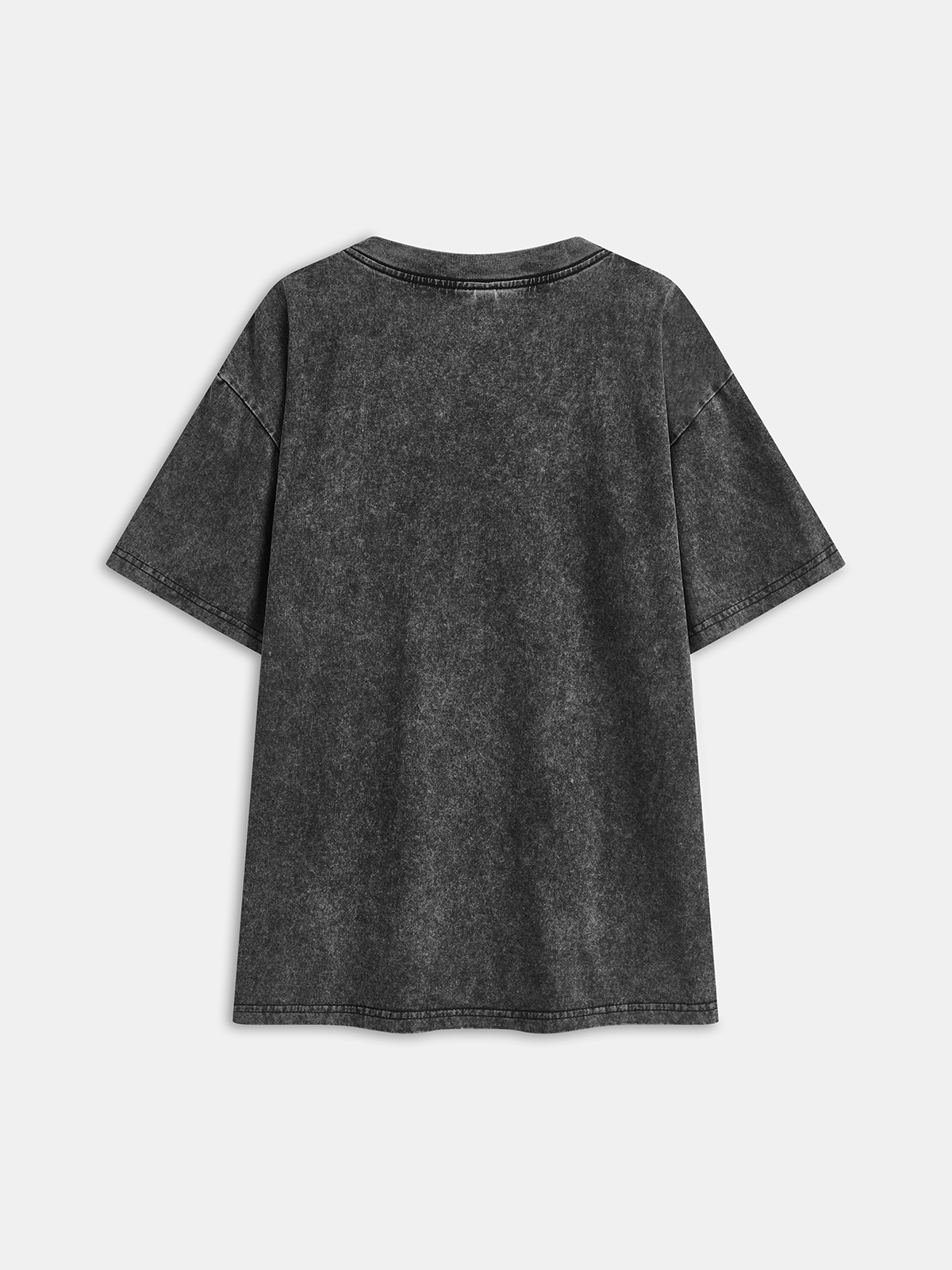 T-Shirt aus gewaschener Baumwolle mit kurzen Ärmeln