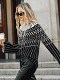 Fair Isle Pullover mit ausgestellten Ärmeln