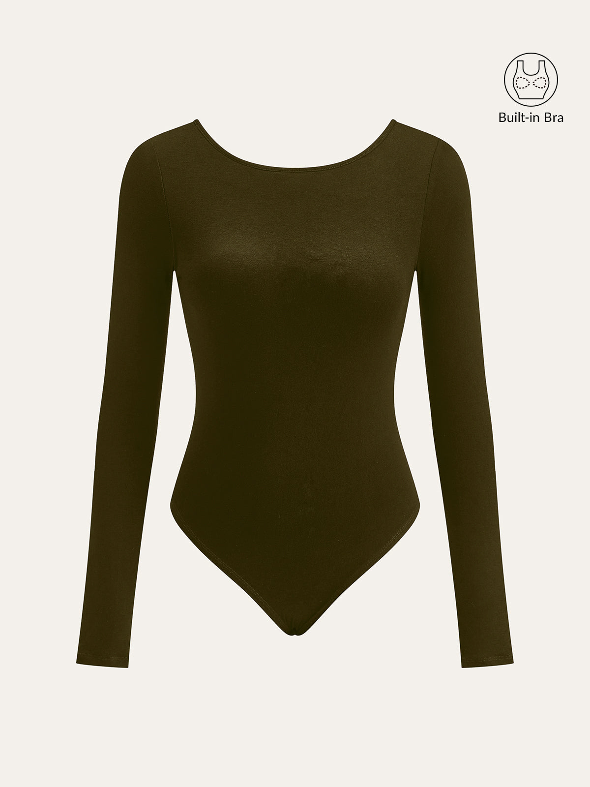 Bra-Free Long Sleeve Backless Bodysuit