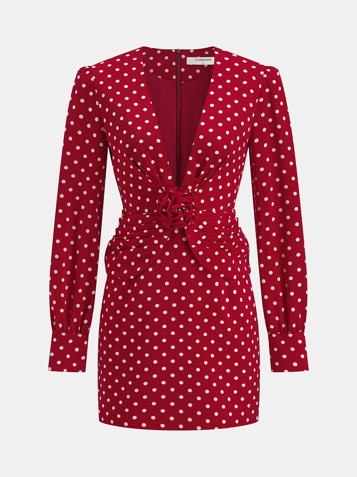 Ensemble haut et jupe à pois et rosettes 