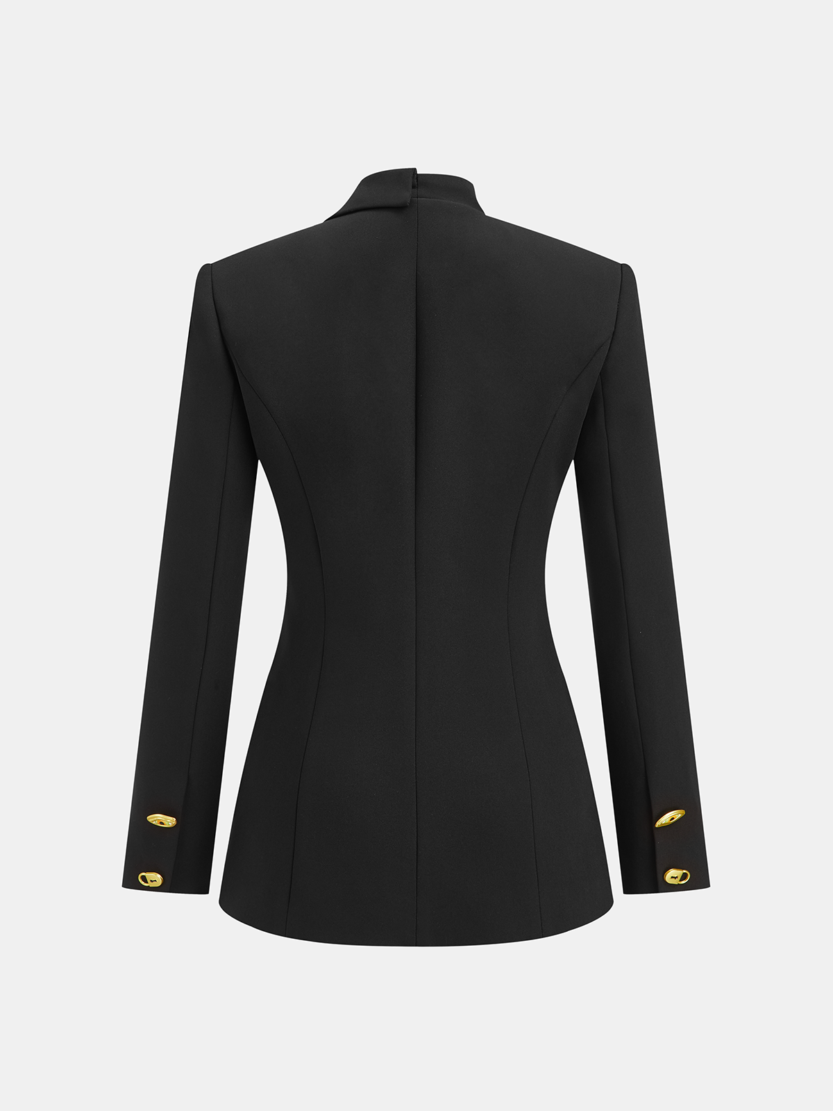 Asymmetrical Design Golden Button Blazer