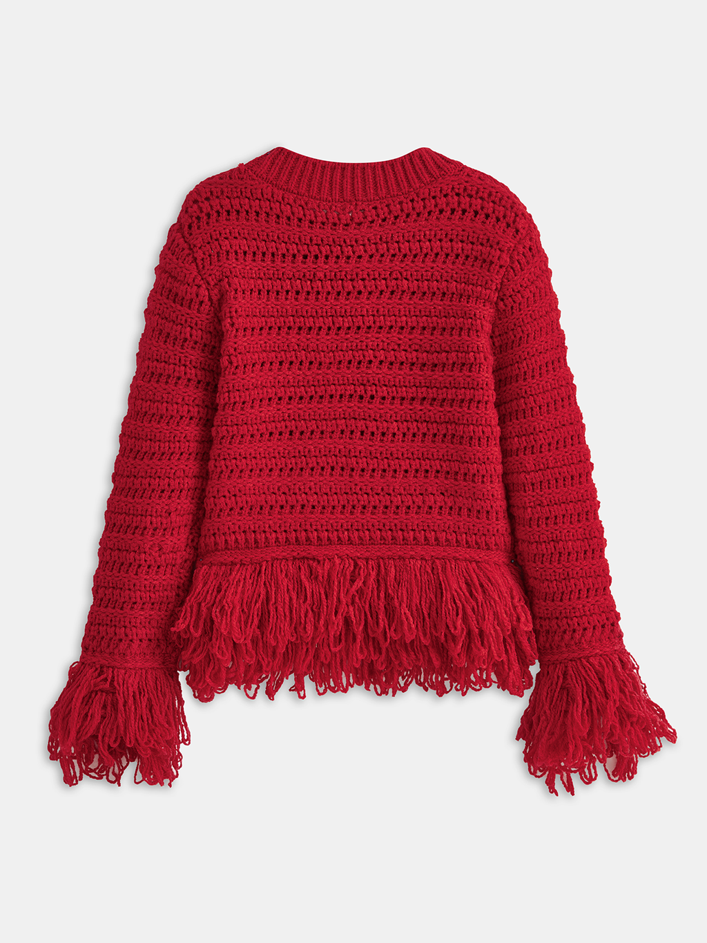 Pullover mit Fransen und Häkeldetails
