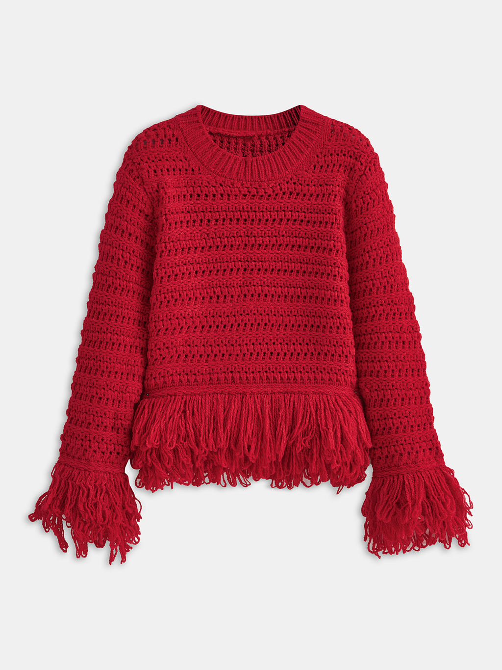Pullover mit Fransen und Häkeldetails